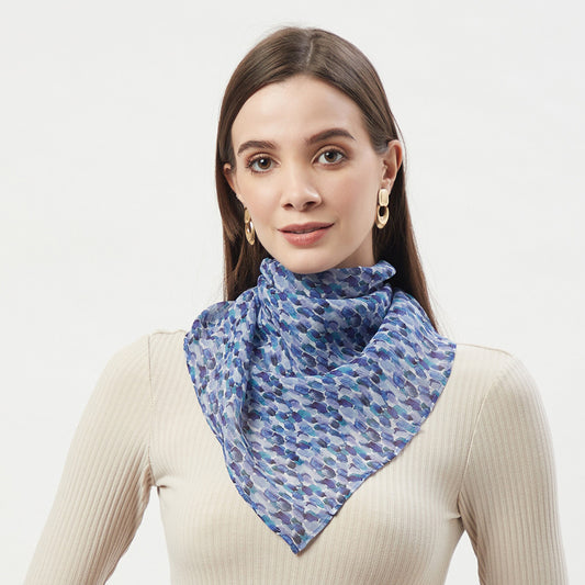 100% Silk Chiffon  Neckerchief Blue Skies