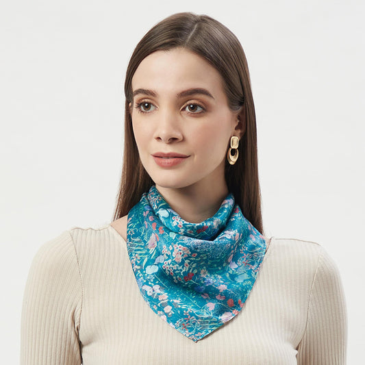 100% Silk Neckerchief Botanical Meadows